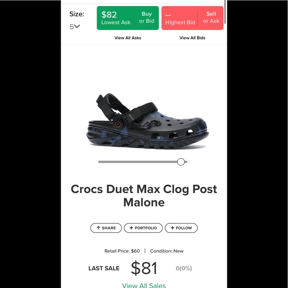 authentic worn once post Malone crocs